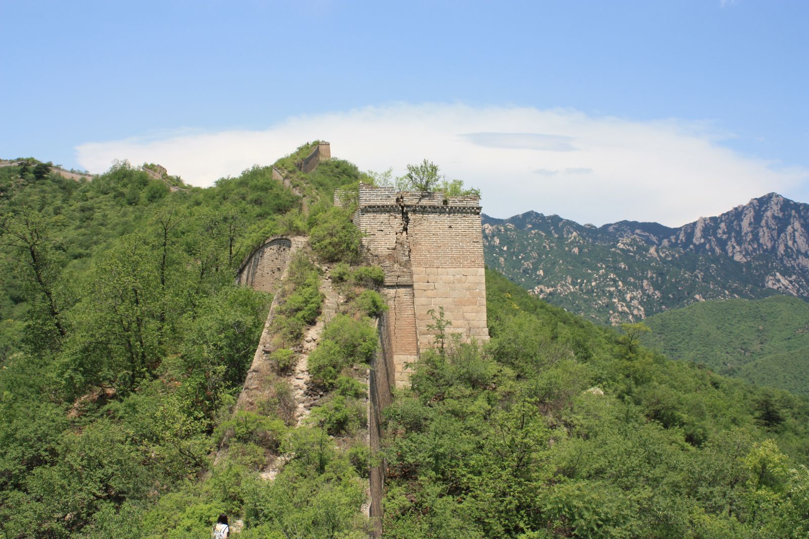 The Huanghuacheng section of the Great Wall running into a reservoir